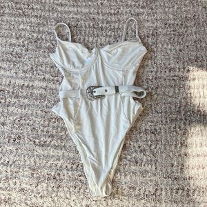 Onia x WeWoreWhat Danielle One Piece Swimsuit snow white